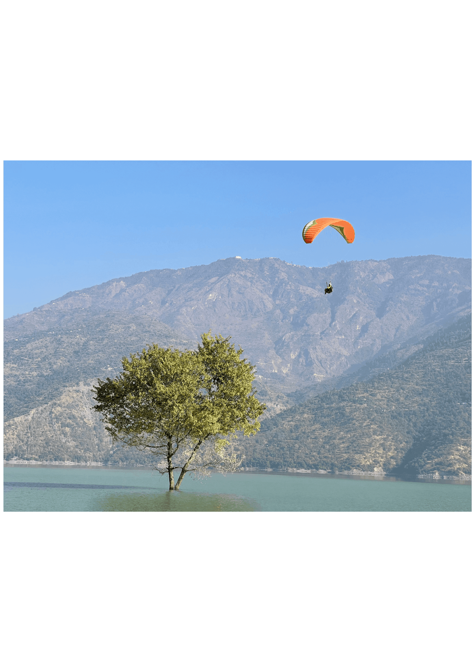 Paraglider over the Yelagiri hills, Tamil Nadu