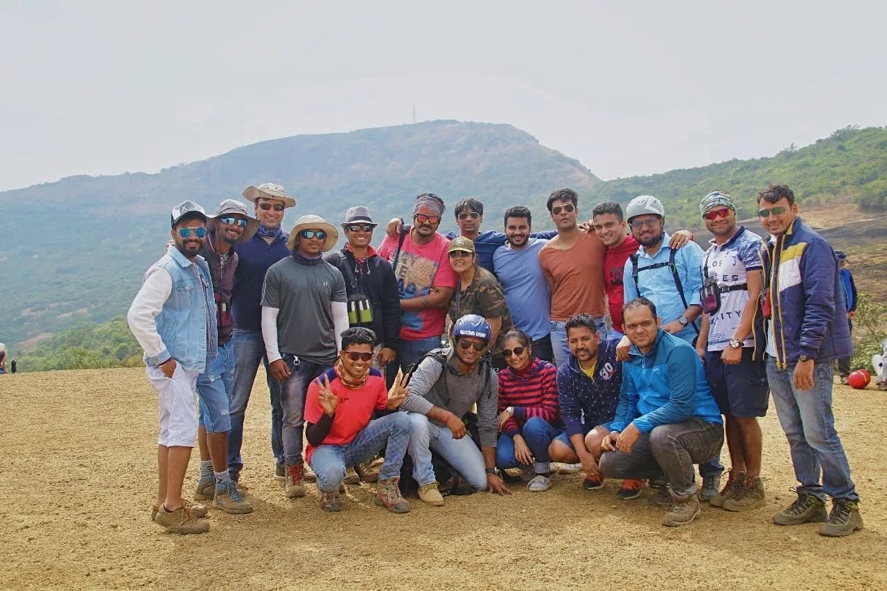 Paraglider over the Panchgani table-land plateau